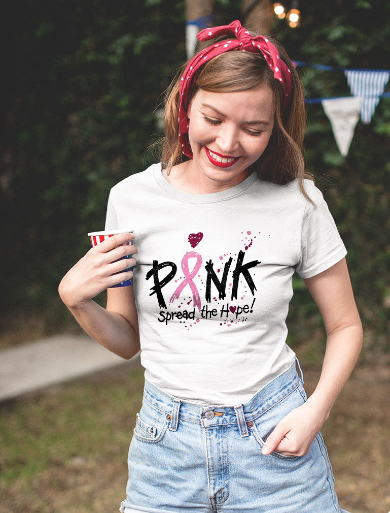 Pink Breast Cancer Awareness Spread The Hope Women T-Shirt