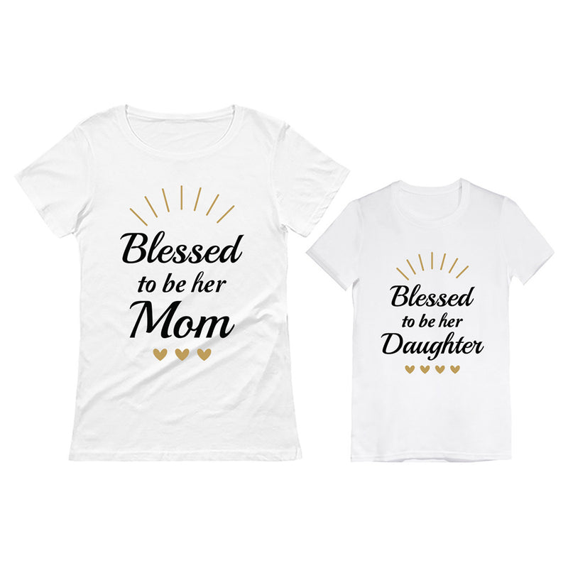 Blessed Mommy and Me Mother & Daughter Matching T-shirts Mother's Day Gift Set
