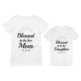 Blessed Mommy and Me Mother & Daughter Matching T-shirts Mother's Day Gift Set 