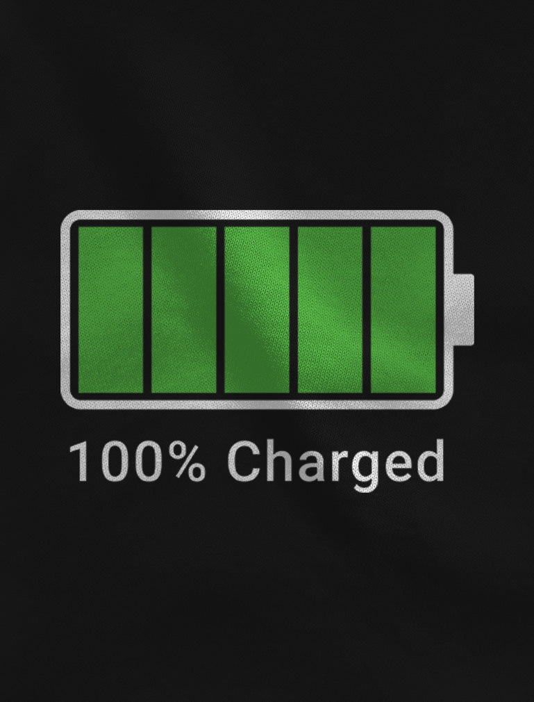 100% Charged and Low Battery Baby Bodysuit & Men's T-Shirt Funny Matching Set