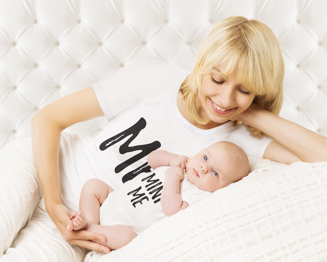 Mom and Daughter Matching T-Shirt & Bodysuit Set Funny Me & Mini Me