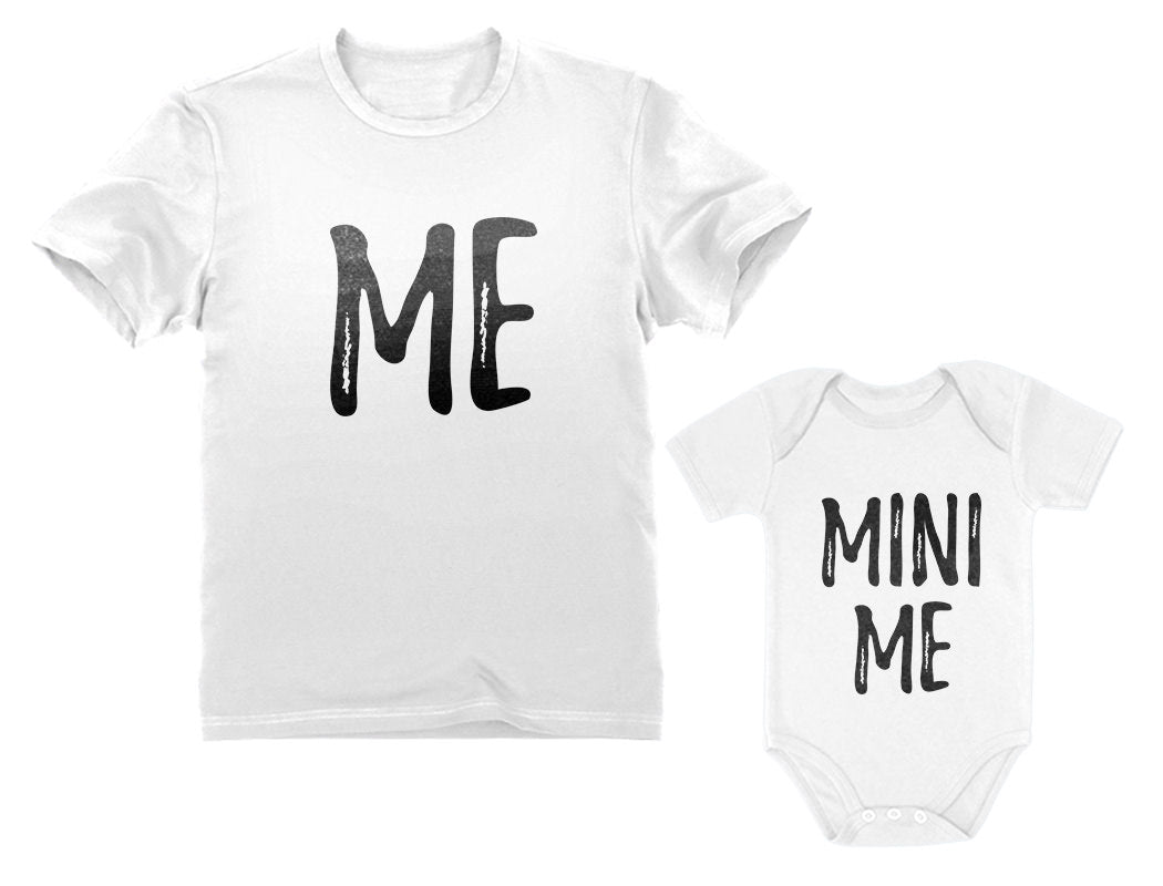 Dad and Son Matching Matching T-Shirt & Bodysuit Funny Me & Mini Me Matching Set