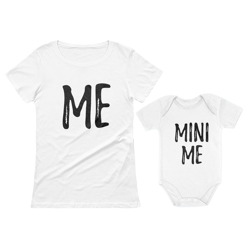 Mom and Daughter Matching T-Shirt & Bodysuit Set Funny Me & Mini Me