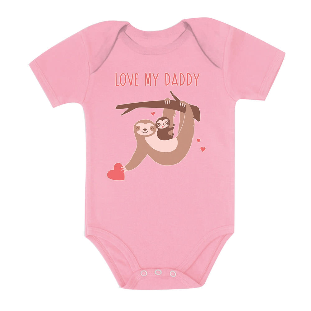Love My Daddy Sloth Baby Bodysuit