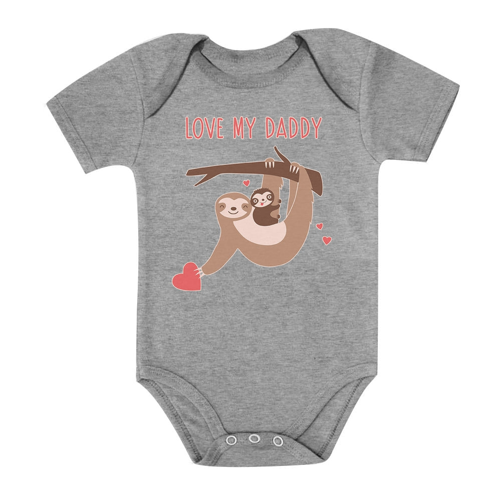 Love My Daddy Sloth Baby Bodysuit