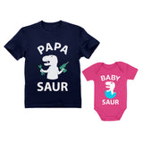 Papa Saur - T-Rex Dad & Baby Saur T-Rex Baby Matching Father's Day Gift Set