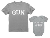 Gun & Son of a Gun Dad and Me Matching Set T-Shirt & Bodysuit Father's Day Gift