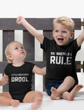 Big Brothers Rule Little Brothers Drool Boys Set Siblings Gift Shirt & Bodysuit