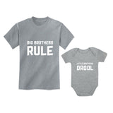 Big Brothers Rule Little Brothers Drool Boys Set Siblings Gift Shirt & Bodysuit 