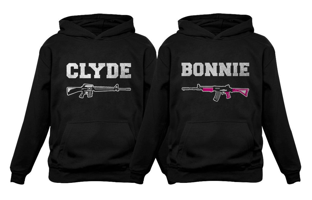 Bonnie & Clyde Him & Her Matching Couples Hoodies