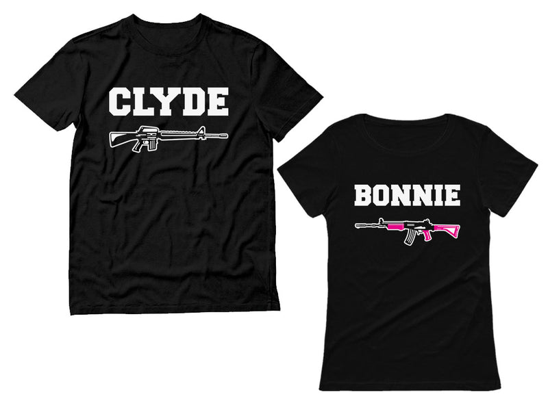Bonnie and Clyde Valentine's Day Gift for Him and Her Matching Couples T-shirts
