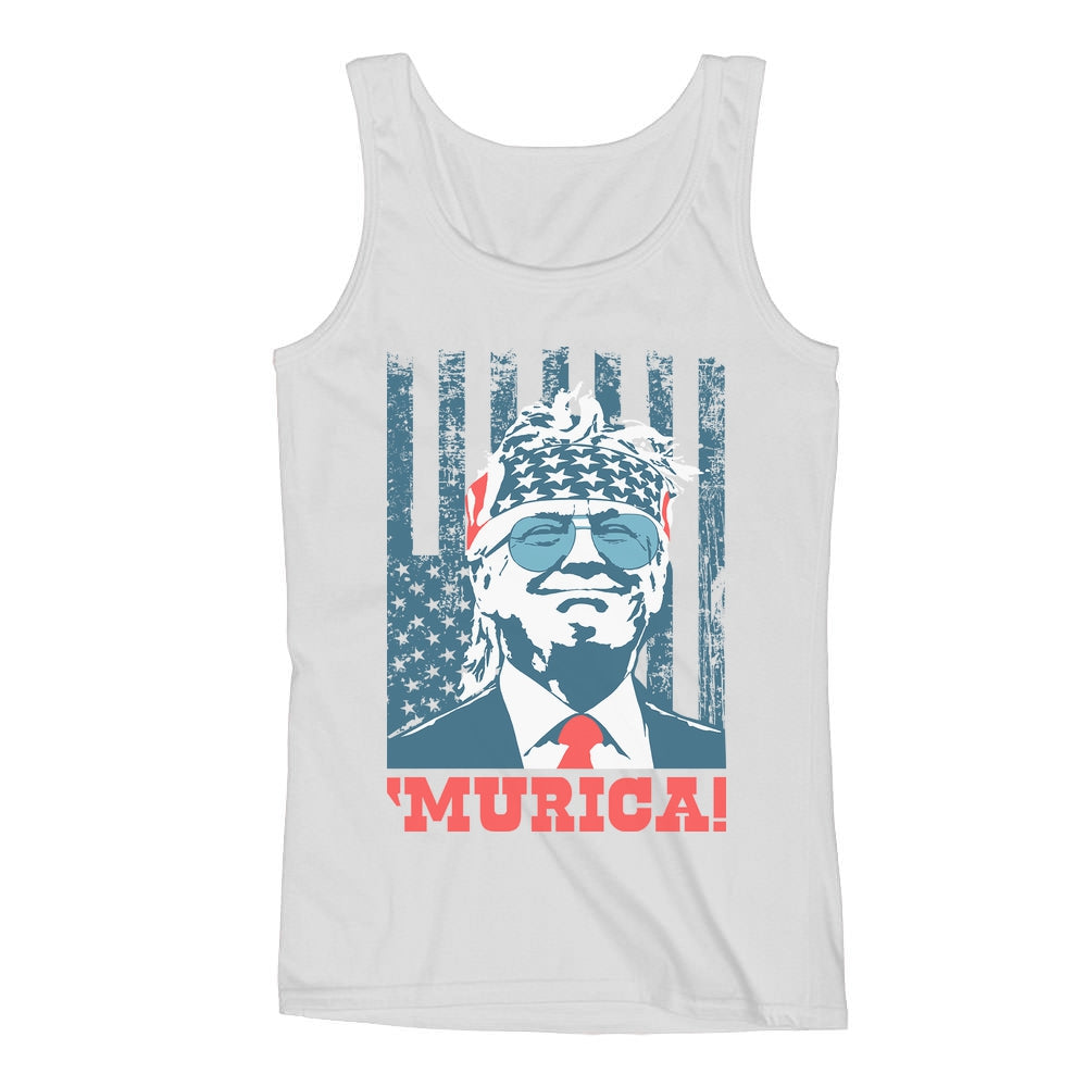 Donald Trump Portrait Murica USA Flag Men's Tank Top | Tstars