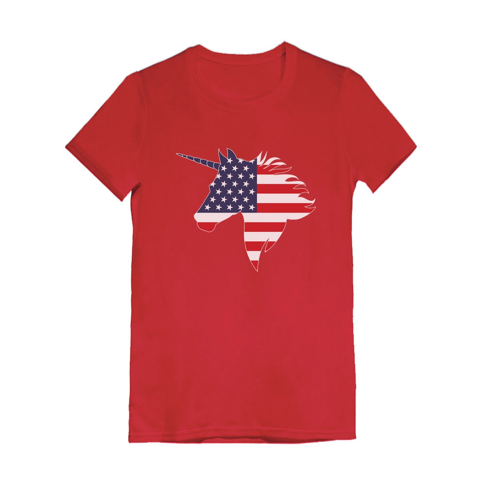 American Unicorn Youth Kids Girls' Fitted T-Shirt