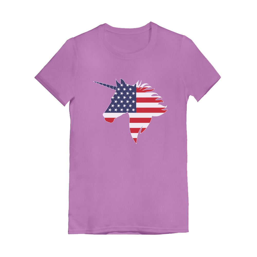 American Unicorn Youth Kids Girls' Fitted T-Shirt