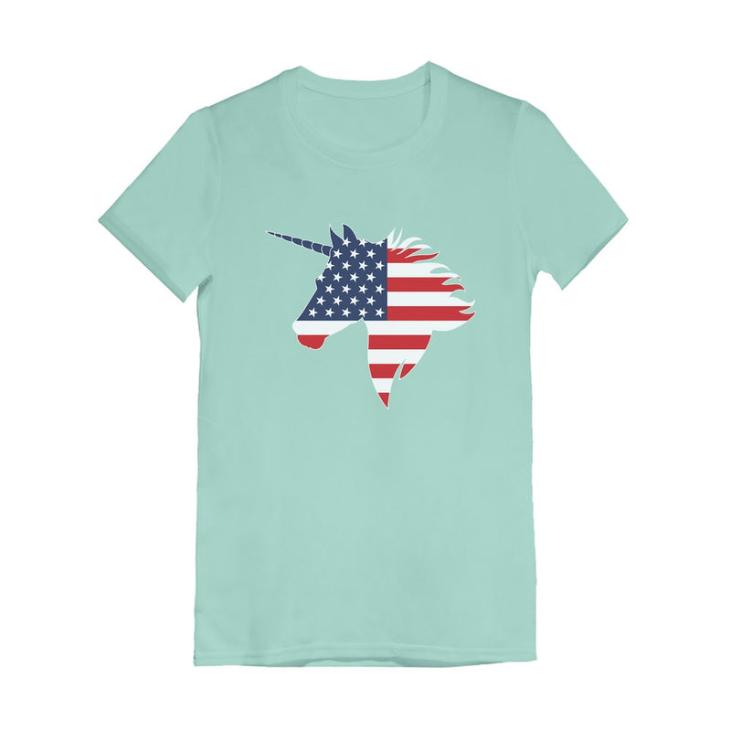 American Unicorn Youth Kids Girls' Fitted T-Shirt
