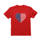 U.S Heart Shaped Flag T-Shirt For Toddlers and Kids