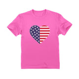 U.S Heart Shaped Flag T-Shirt For Toddlers and Kids