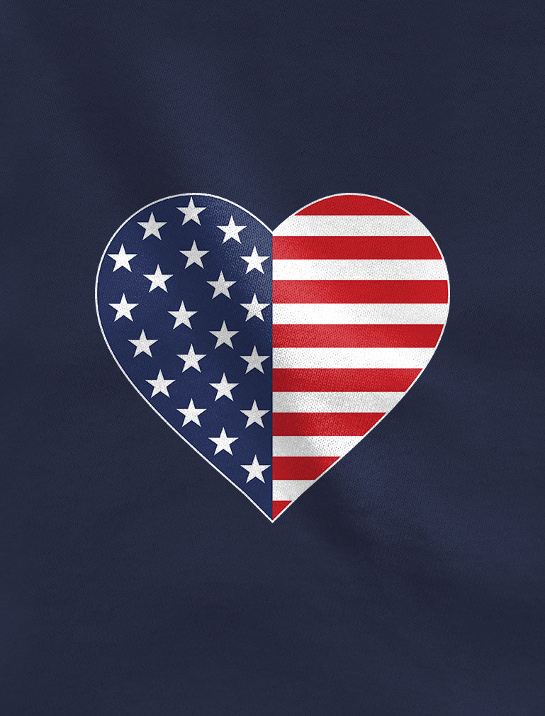 U.S Heart Shaped Flag T-Shirt For Toddlers and Kids