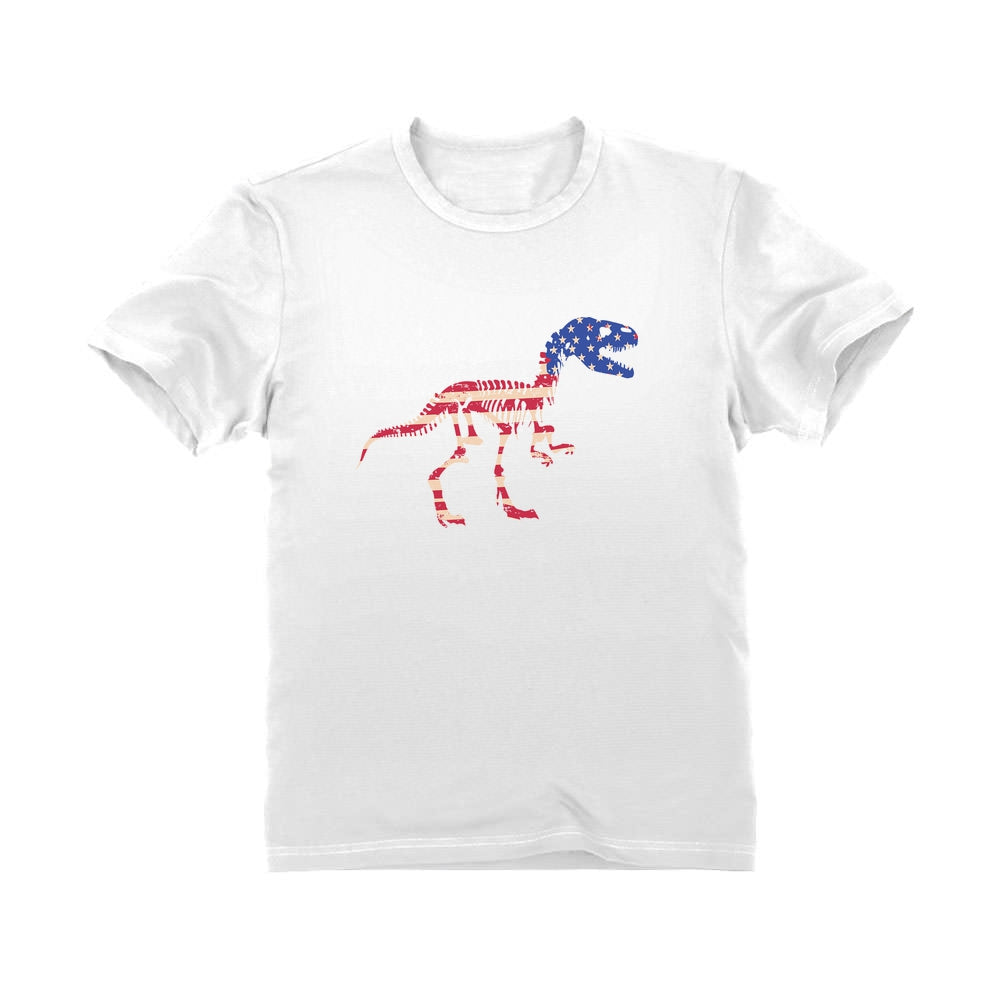 T-Rex Dinosaur American Flag Toddler Kids T-Shirt