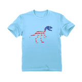 T-Rex Dinosaur American Flag Toddler Kids T-Shirt 