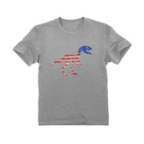 T-Rex Dinosaur American Flag Toddler Kids T-Shirt