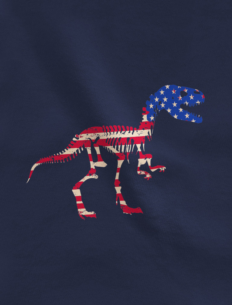 T-Rex Dinosaur American Flag Toddler Kids T-Shirt