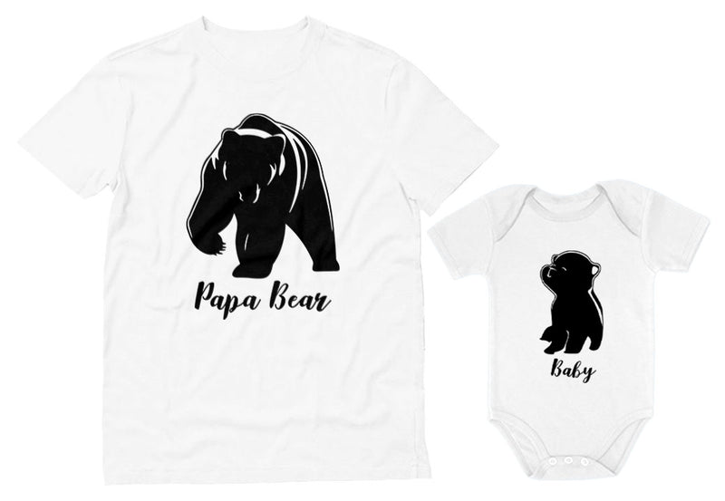 Papa & Baby Bear Matching Men's T-Shirt & Baby Bodysuit Father & Son Set