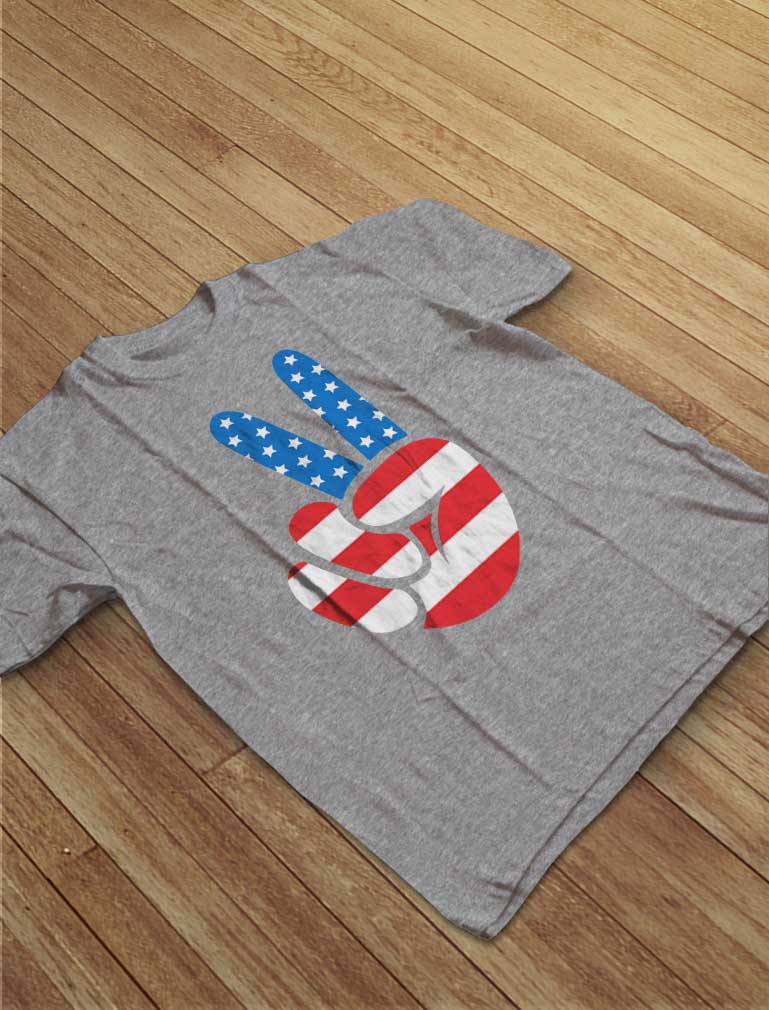 Flag Peace Sign Toddler Kids T-Shirt