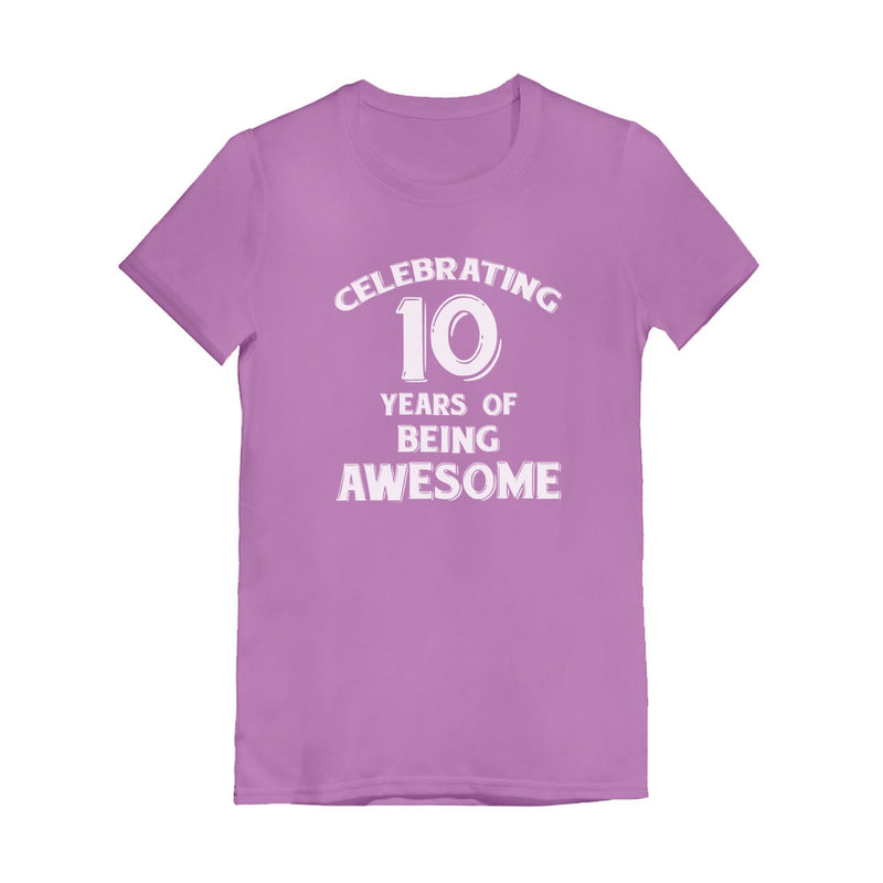 Celebrating 10 Years Of Being Awesome Youth Girls' Fitted T-Shirt