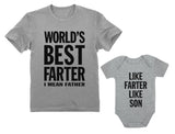 Best Farter I Mean Father - Like Farter Like Son Funny Dad & Me Matching Set 