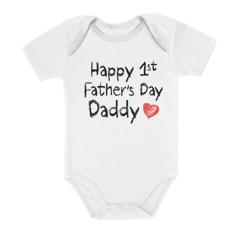 Happy First Father's Day Daddy Cute Baby Bodysuit