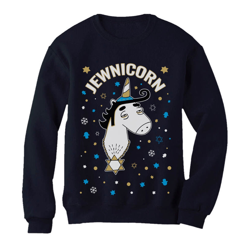 Jewnicorn Ugly Christmas Hanukkah Sweatshirt