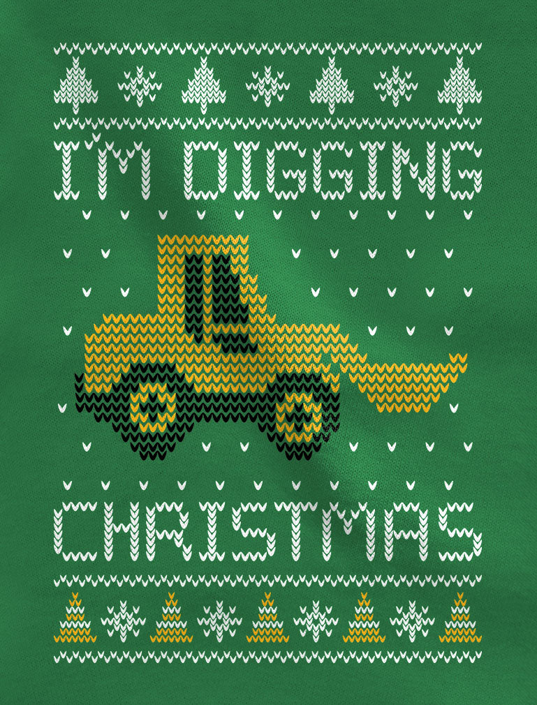 I'm Digging Christmas Ugly Sweater Tractor Toddler Kids Sweatshirt