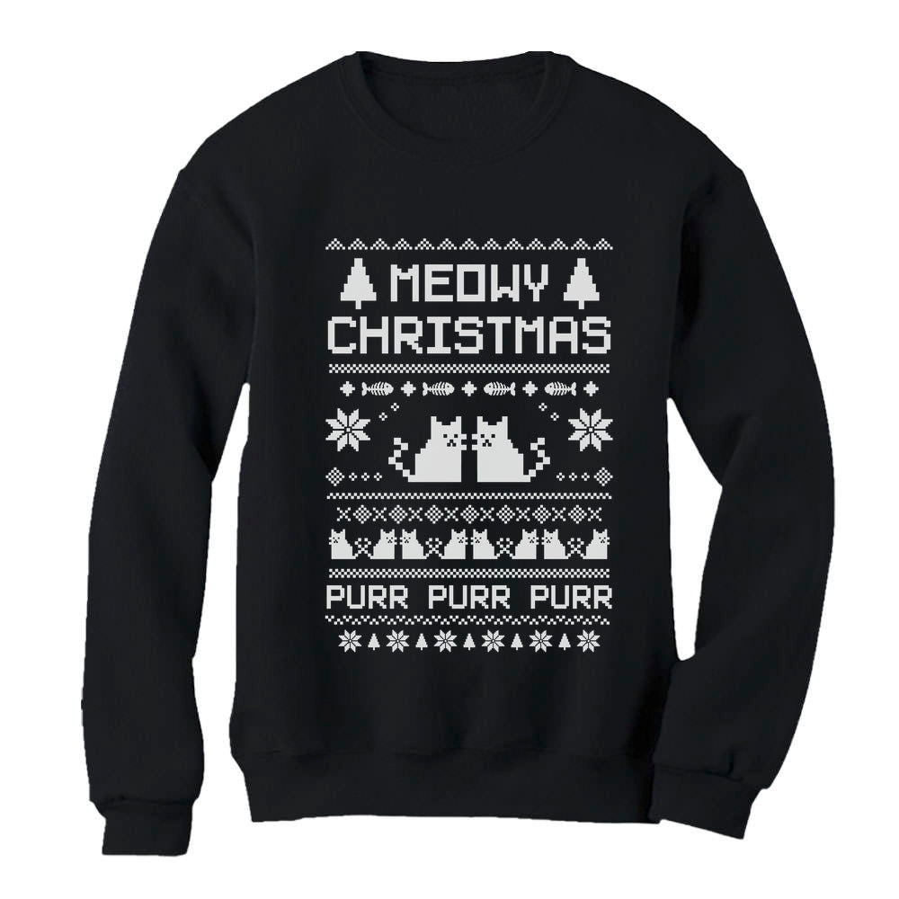 Meowy Christmas Ugly Sweater - Cute Xmas Party Women Sweatshirt
