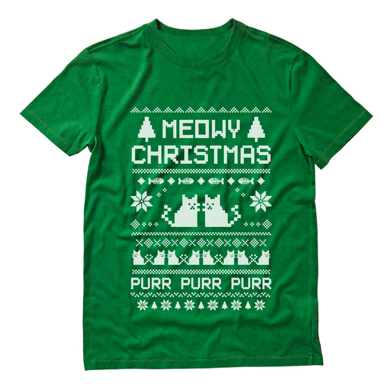 Meowy Christmas Ugly Sweater - Cute Xmas Party T-Shirt