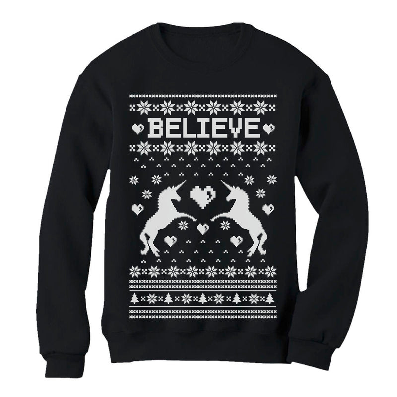 Believe in Unicorns Xmas Ugly Sweater Women Sweatshirt