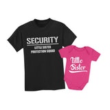 Security For My Little Sister - Big Brother & Little Sister Siblings Set Shirts 