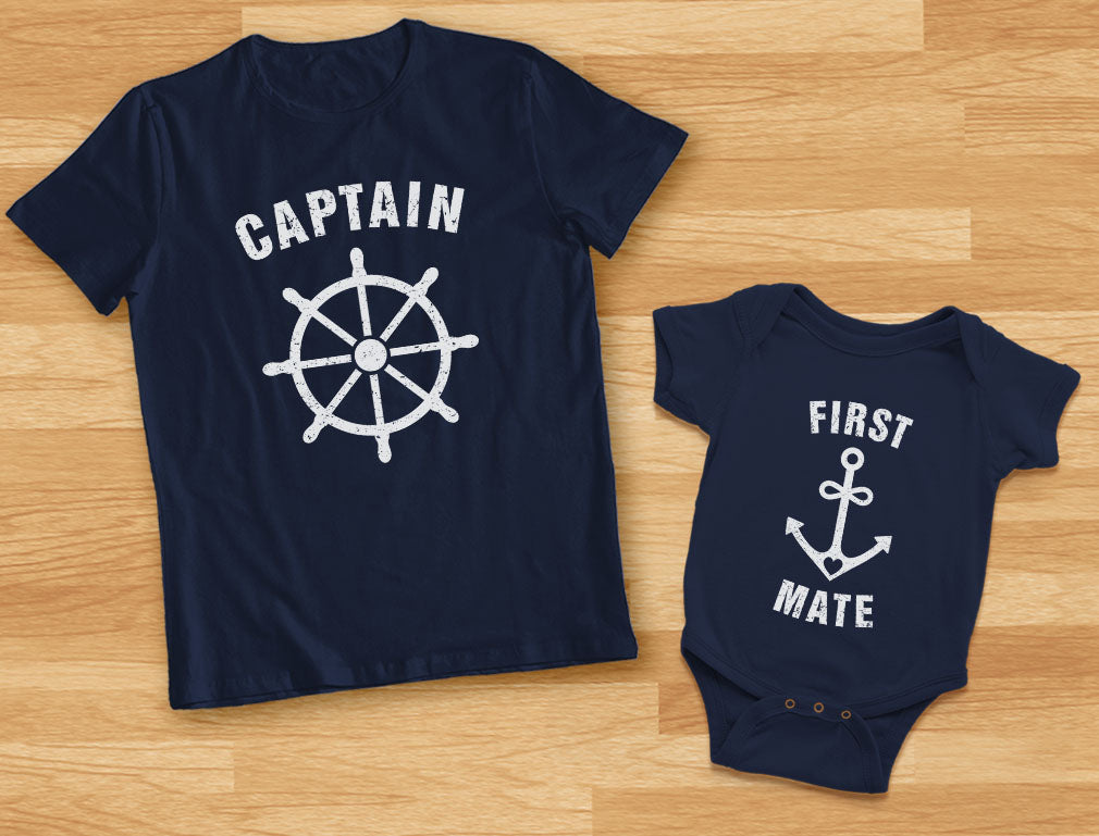 Captain & First Mate Shirt & Bodysuit for Dads & Babies