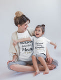 Blessed Mommy and Me Mother & Daughter Matching T-shirts Mother's Day Gift Set