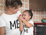 Mom and Daughter Matching T-Shirts Set Funny Me & Mini Me 