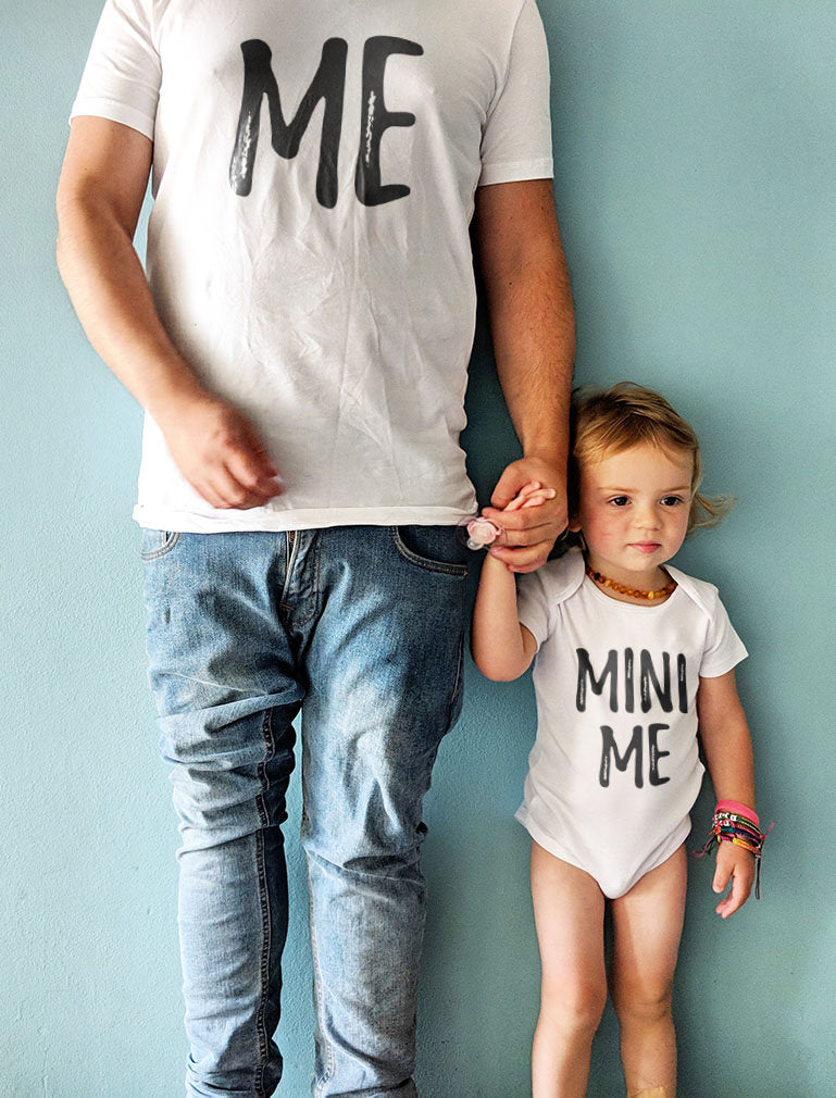Dad and Son Matching Matching T-Shirt & Bodysuit Funny Me & Mini Me Matching Set