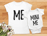 Mom and Daughter Matching T-Shirt & Bodysuit Set Funny Me & Mini Me 