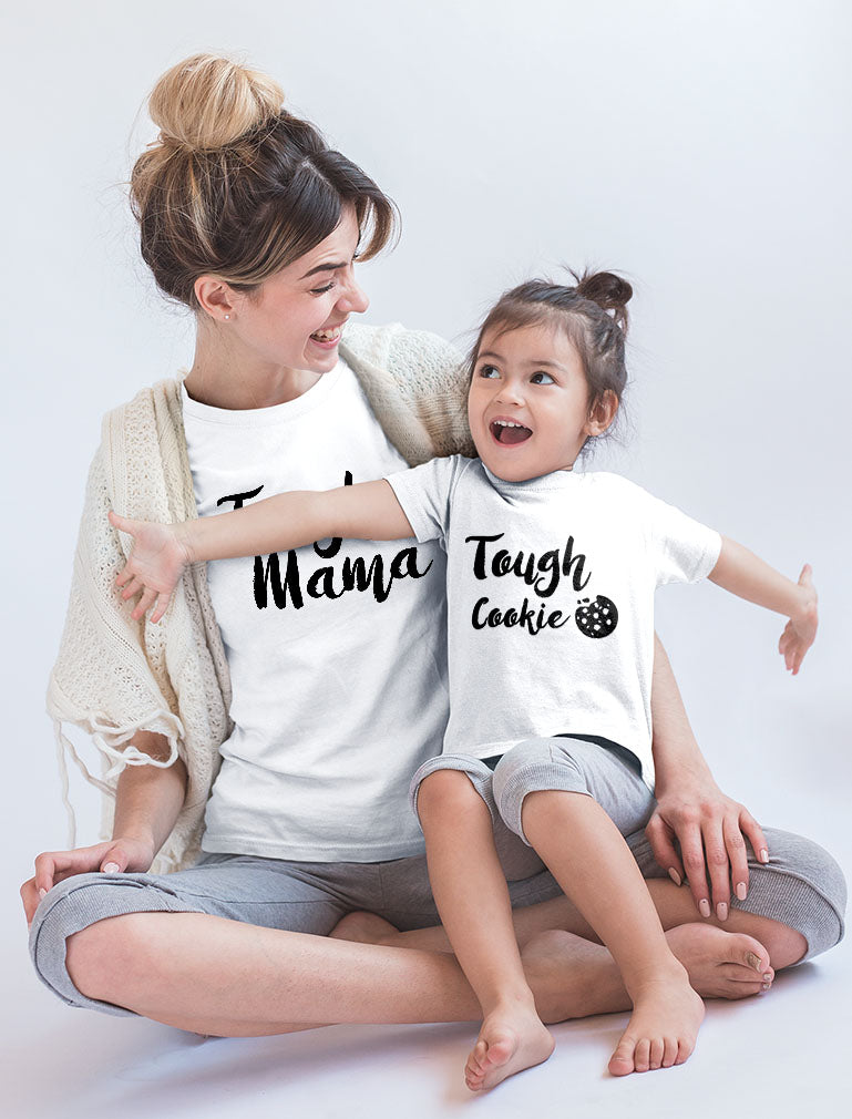 Tough Mama Tough Cookie Mother & Son / Daughter Matching Set Mom & Child Shirts