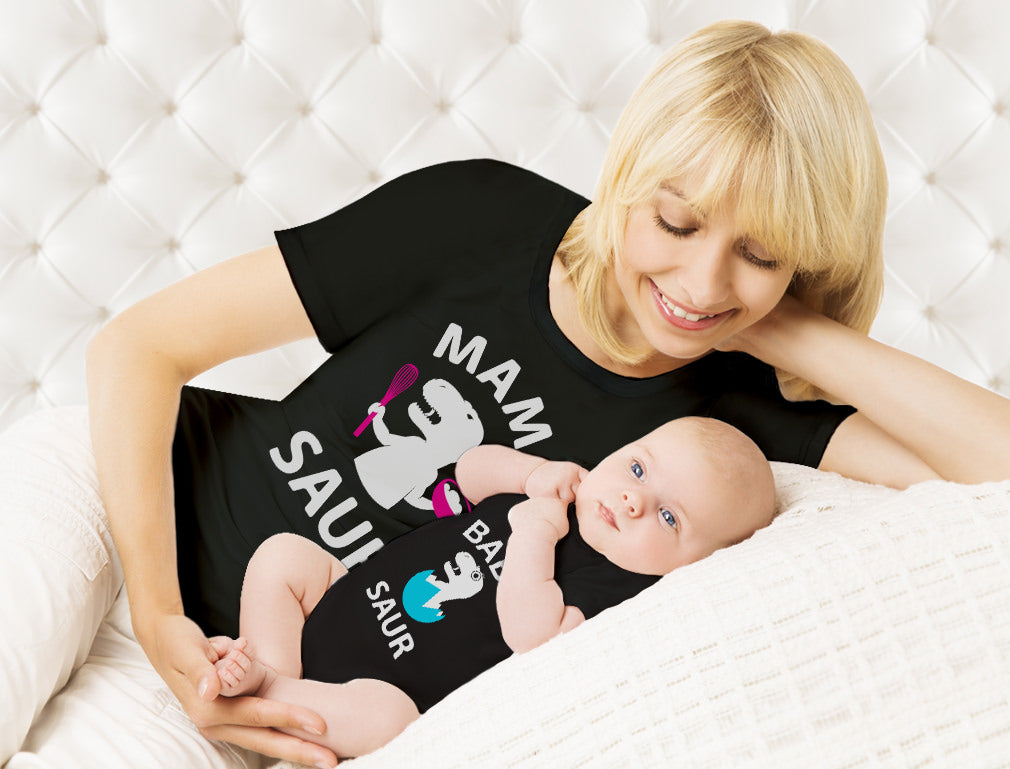 Mama Saur - T-Rex Mom & Baby Saur T-Rex Baby Matching Mother's Day Gift Set