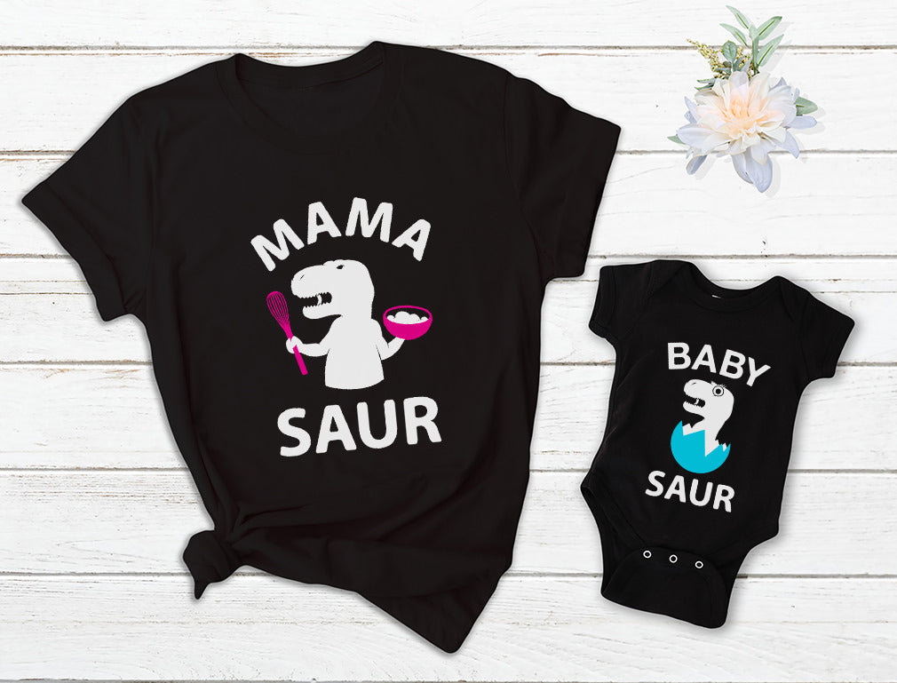 Mama Saur - T-Rex Mom & Baby Saur T-Rex Baby Matching Mother's Day Gift Set