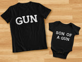 Gun & Son of a Gun Dad and Me Matching Set T-Shirt & Bodysuit Father's Day Gift