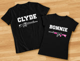 Bonnie and Clyde Valentine's Day Gift for Him and Her Matching Couples T-shirts 