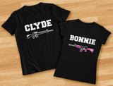 Bonnie and Clyde Valentine's Day Gift for Him and Her Matching Couples T-shirts