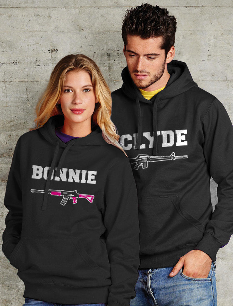 Bonnie & Clyde Him & Her Matching Couples Hoodies