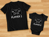 Player 1 Player 2 Big/Little Brother Gamer Matching Shirts